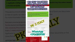 BLS ITALY BOT VISA SLOTS HUNTER AUTO BOOK SOFTWARE FOR WORLDWIDE COUNTRIES COMING SOON  ITALY VISA [upl. by Norga73]