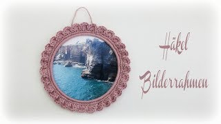 Bilderrahmen häkeln  DIY  Crochet picture frame eng sub [upl. by Laddie329]