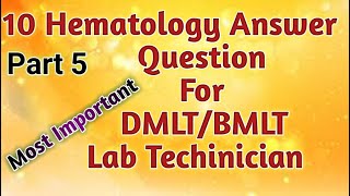 Hematology questions answer  Part 5  Mcqs [upl. by Min478]