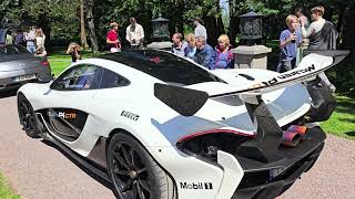 McLaren P1 GTR idling with Swedish Formula 1 driver Stefan Johansson admiring it at Aurora Concours [upl. by Lunneta]