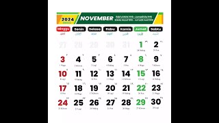 Kalender November 2024 dan Hari Libur [upl. by Bruyn53]