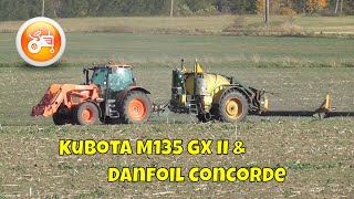 Spraying 2021  Kubota M135 GX II amp Danfoil ConCorde [upl. by Janaye]