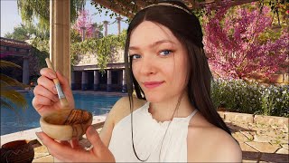 ASMR 🏛️🌸 Ancient Greek Spa wind distant chatter birds [upl. by Odrawde427]