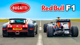 Bugatti Veyron v Red Bull F1 car DRAG RACE [upl. by Hoskinson38]