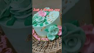 Just A Simple one💚Cake Design 🥰🔥 cake shortsfeed cakedesign youtubeshorts shorts floralcake [upl. by Aihcila620]