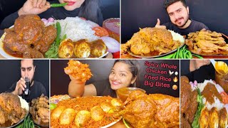 ASMR EATING  CHICKEN CURRY  WHOLE CHICKEN CURRYGREEN CHILLI  EXTRA GRAVY  MK ASMR EATING [upl. by Kriste]