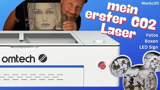 Omtech Polar 350 Noob lasert das erste Mal mit Co2 Laser [upl. by Drarig]