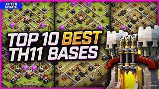 NEW BEST TH11 BASES WarTrophyFarming 😍 TOP 10 Town Hall 11 Base Links for 2024  Clash of Clans [upl. by Nylram]