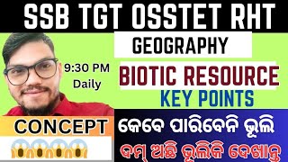 SSB TGT TEACHER  OSSTET 2023 EXAM  types and classification land resources biotic resources [upl. by Elfrida386]