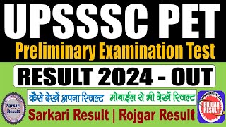 UPSSSC PET Result 2024 for Preliminary Examination Test PET 2023 [upl. by Heigl]