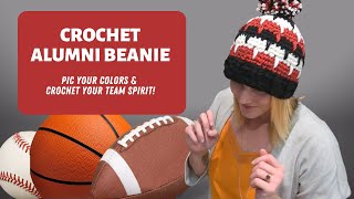 Crochet Alumni Beanie  Pattern for all sizes [upl. by Legin]