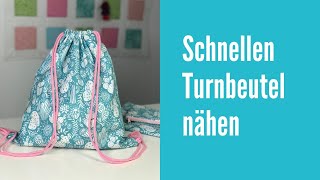 Turnbeutel nähen  Einfachen Rucksack nähen für Kinder  Nähanleitung für Anfänger [upl. by Annekim]