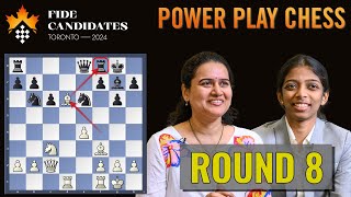 Koneru Humpy vs Vaishali Rameshbabu  Womens FIDE Candidates 2024  Round 8 [upl. by Sinnoda]