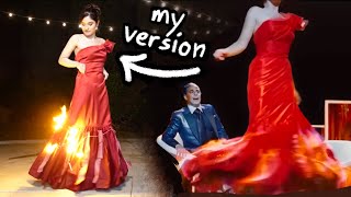 I made Katniss’s Fire Dress and actually lit it on fire [upl. by Willyt600]