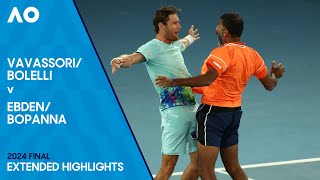 BolelliVavassori v BopannaEbden Extended Highlights  Australian Open 2024 Final [upl. by Mcdowell404]