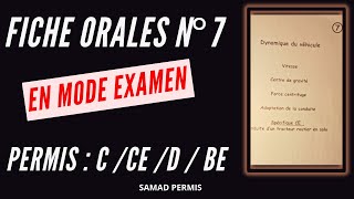 FICHE ORALE N°7 PERMIS CCEDBE  MODE EXAMEN [upl. by Mailliw]