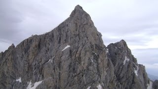 The Grand Tetons North Face seen from the summit of Mount Owen [upl. by Ihcehcu]