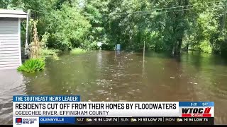 Residents cut off from their homes by Ogeechee River floodwaters [upl. by Demah]