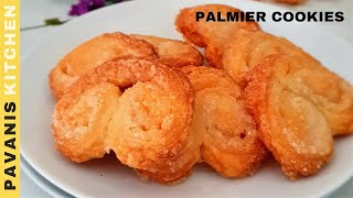 Sweet palmiers  Puff Pastry Cookies Only Two Ingredients [upl. by Enaid]