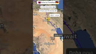 DOHA to FRANKFURT Air route  Real Time Flight  Flight Route Live  Plane Tracker aviation 4k [upl. by Yeoz]