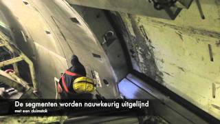 Unieke beelden bouw tunnel NoordZuidlijn van binnenuit boormachine Molly [upl. by Tranquada718]