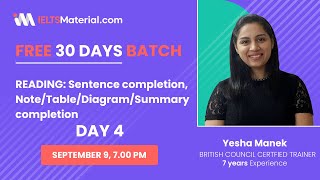 IELTS Reading 2021  SENTENCENOTETABLEDIAGRAMSUMMARY Completion  IELTS in 30 Days  DAY 4 [upl. by Boesch]