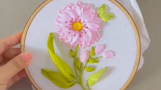 Ribbon Embroidery Craft Tutorial [upl. by Anitnas]