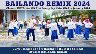 Bailando Remix 2024 Line Dance  Beginner  META btm INA amp Denny Jay Naim INA [upl. by Akemat]