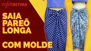 Tutorial Saia Pareô Longa COM MOLDE [upl. by Lashonde846]