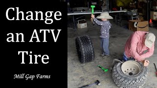 Replace a Tire on an ATV  Kubota RTV Tire Replacement [upl. by Constancia]