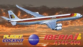 IBERIA Cockpit A340600 Mexico City [upl. by Roderich571]