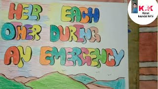 how to draw slogan writing disaster management 10 painting [upl. by Eiblehs289]