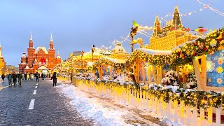 Walking tour  Magic Christmas  Red Square  Moscow 4k Russia  HDR [upl. by Artema]