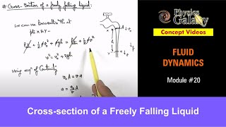 Class 11 Physics  Fluid Dynamics  20 Crosssection of a Freely Falling Liquid  For JEE amp NEET [upl. by Spindell689]