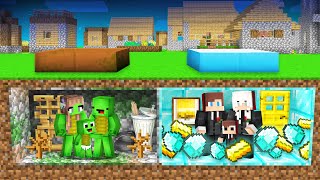 Mikey Poor Family Bunker vs JJ Rich Family Bunker Survival Battle in Minecraft  Maizen [upl. by Anes782]