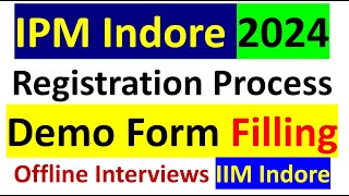 IPMAT 2024 Registration starts IIM Indore  How to Fill Exam Form  Demo Form Filling Process IPM [upl. by Niraa]