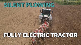 Exclusive Silent plowing with a 160 hp fully electric tractor [upl. by Niloc]