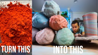 How to MAKE COLORED CLAY The ENTIRE PROCESS [upl. by Kwon762]