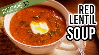 Red lentil Soup with spinach and Rustic Texture for the best comfort food [upl. by Deny]