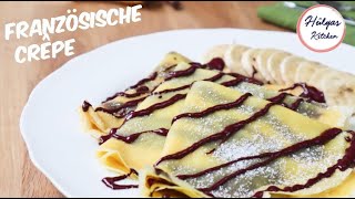 Original Französische Crêpes  Hauchdünne perfekte Crêpes  Hülyaskitchen [upl. by Parlin]