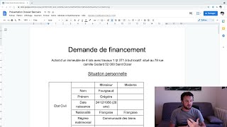 Présentation de dossier bancaire pour linvestissement immobilier locatif rentable banque dossier [upl. by Llerraf]