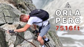 Most Dangerous Hiking Trail in Tatra Mountains  Orla Perc  mountains climbing [upl. by Ardin205]