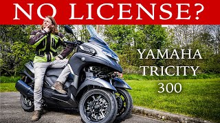 Yamaha Tricity 300 Review  Motorcycling Without A License [upl. by Agnese]