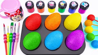 Satisfying Video l How to make Rainbow Lollipop Candy and Glossy Balls into Playdoh Cutting ASMR 1 [upl. by Ebehp]