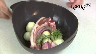 Lékué TV  Steam Roaster  Recipe Roasted rosemary lamb chops [upl. by Lanrev]