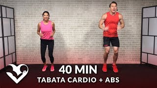 40 Minute Tabata Cardio Workout without Equipment  Home Full Body HIIT No Equipment Cardio and Abs [upl. by Dadirac81]