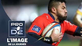 PRO D2  Limage du Jour  Lessai de Lilomaiava Aurillac face à Perpignan [upl. by Anifled]