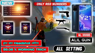 Free Fire HEADSHOT Setting 2023 ⚡ VIVO Y21  4GB RAM  Sensitivity settings FF [upl. by Eimak]