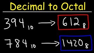 Decimal to Octal Conversion [upl. by Nosde]