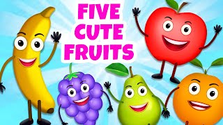 Five Cute Fruits Song  Paanch Pyare Phal  Hindi Rhymes For Kids [upl. by Goebel]